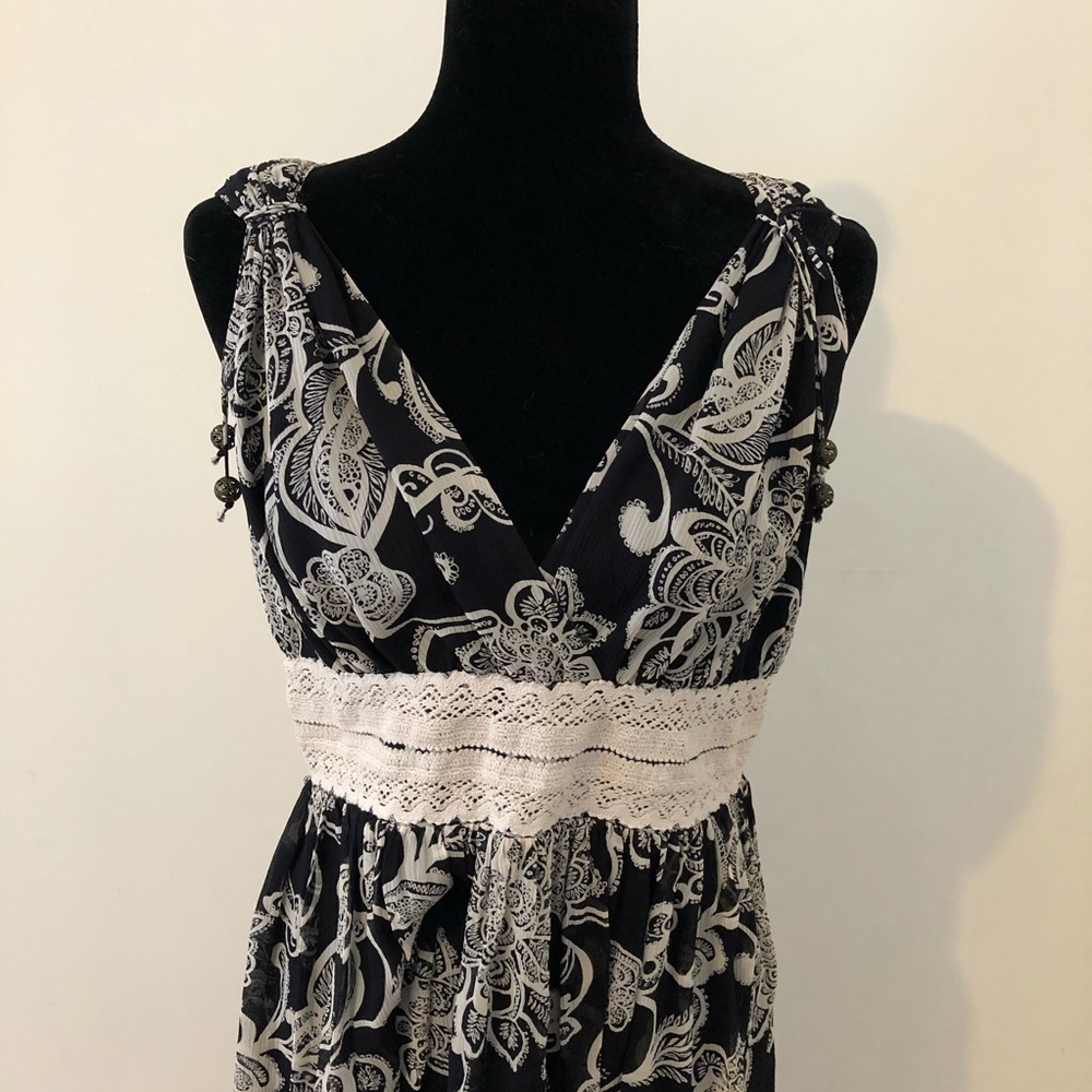 Oscar De La Renta Dress Black Floral Lace Party 8 - Picture 2 of 8